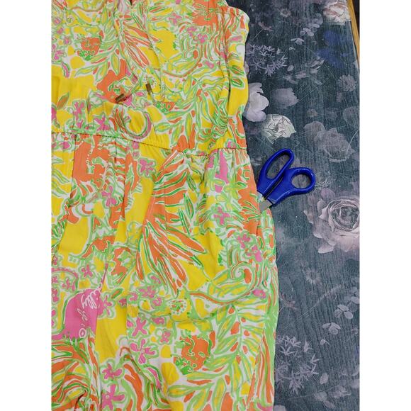 Lilly Pulitzer x Target Challis Romper Sleeveless Floral Happy Place Womens M - Picture 7 of 8